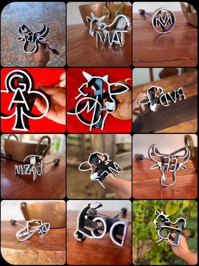 Marca circular com letras em aço inoxidável — Marca Forte